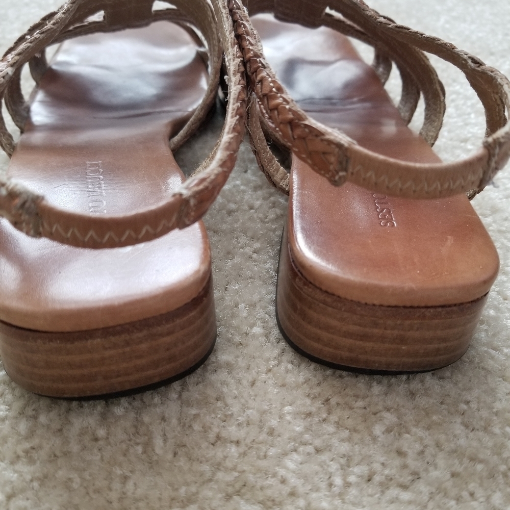 Braided Tan Leather Sandals - Picture 3 of 4